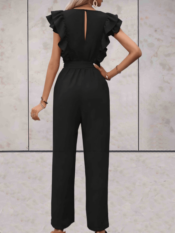 Women's Trendy V-Neck Ruffle Sleeve Jumpsuit