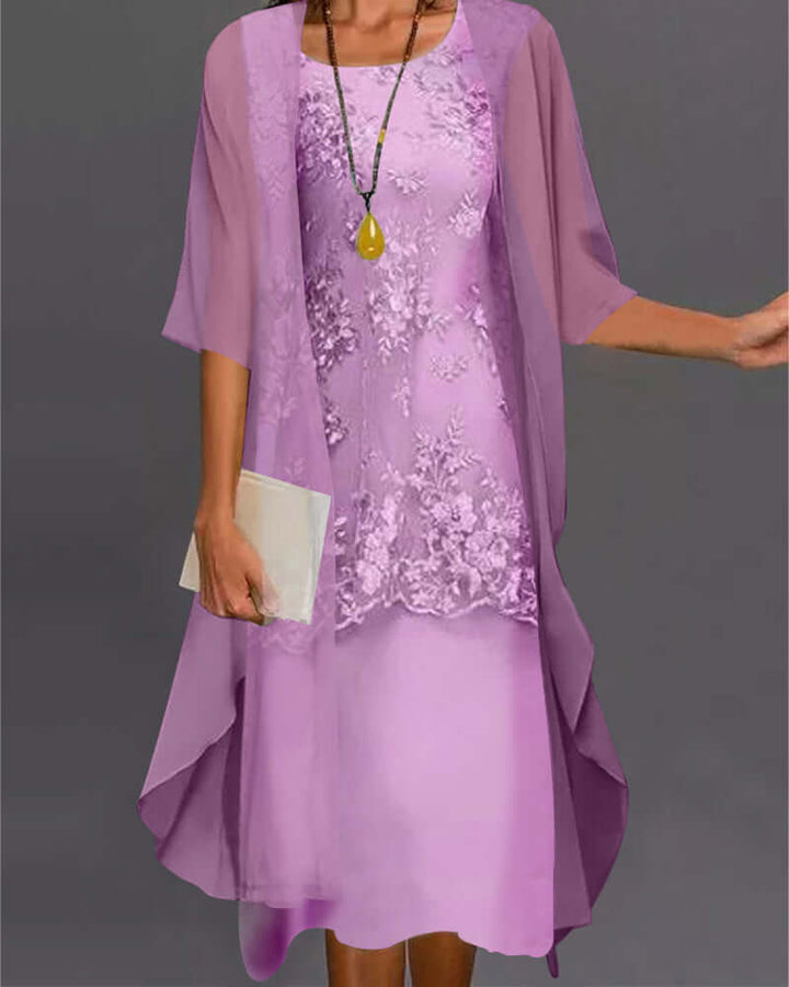 Elegant Two-Piece Chiffon Dress Set for Women