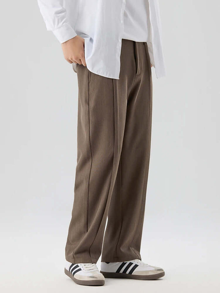 Men's Wide Leg Pleated Trousers: Comfortable & Stylish