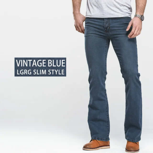 Men's Bootcut Jeans: Stretch Denim, 5-Pocket Design