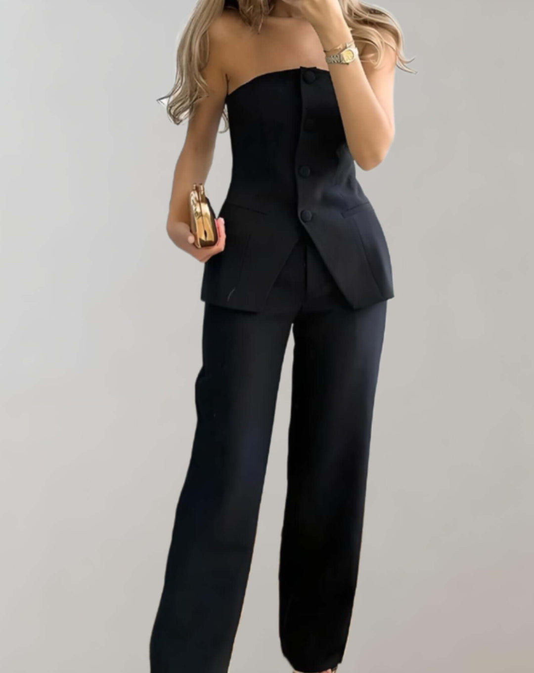 Women's Tweed Co-ord Set: Crop Top & Skirt