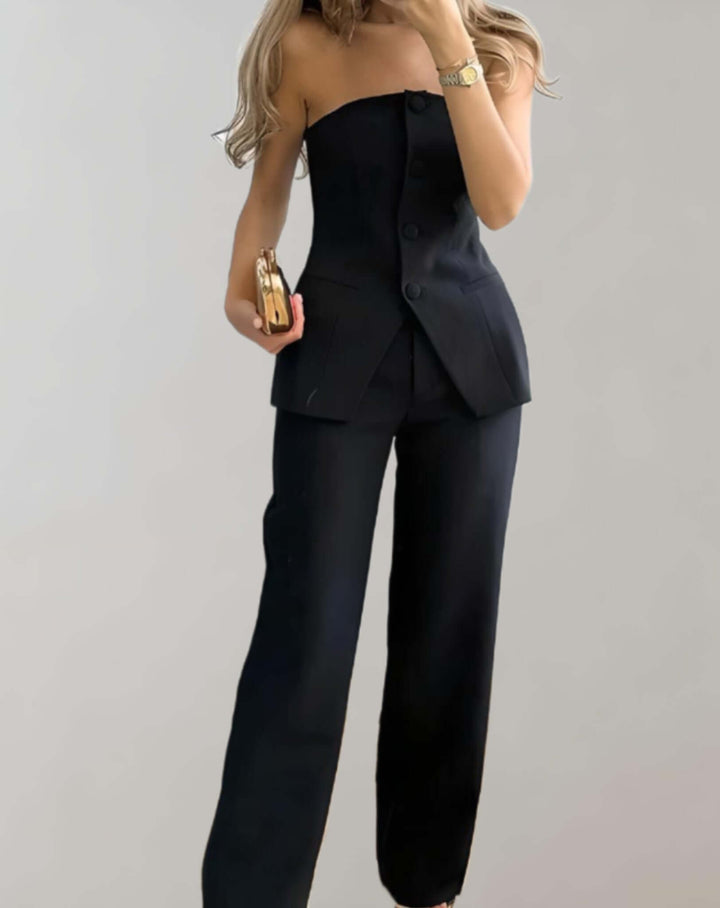 Women's Tweed Co-ord Set: Crop Top & Skirt