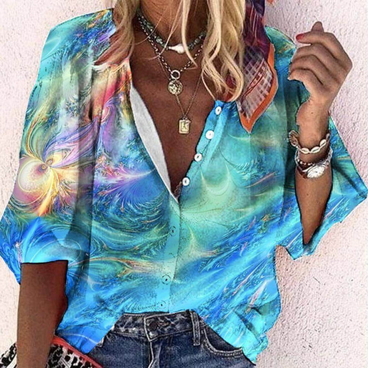 Women's Boho Lace Long-Sleeve Tunic Top
