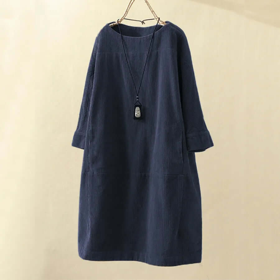 Women's Relaxed Fit Corduroy Knee-Length Dress
