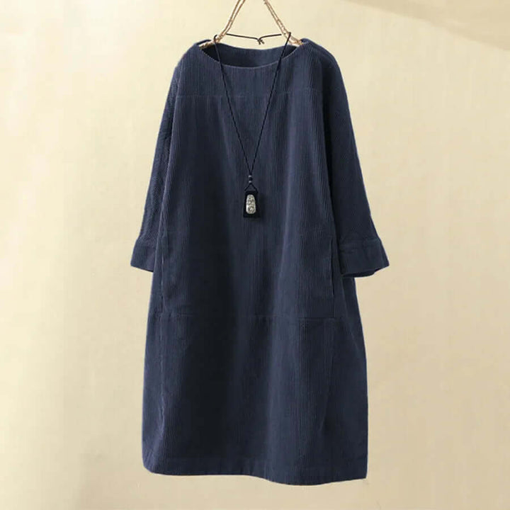 Women's Relaxed Fit Corduroy Knee-Length Dress