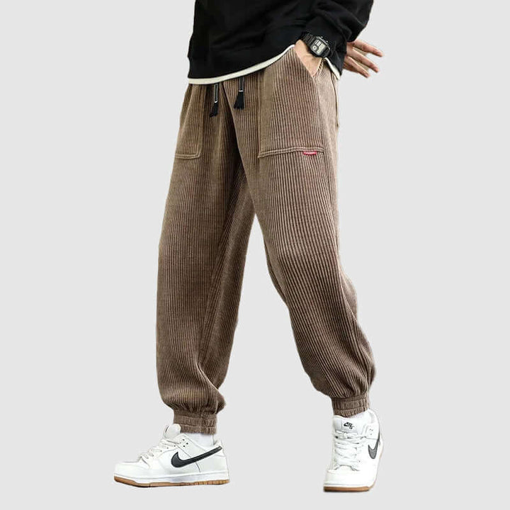 Men's Casual Corduroy Tapered Joggers