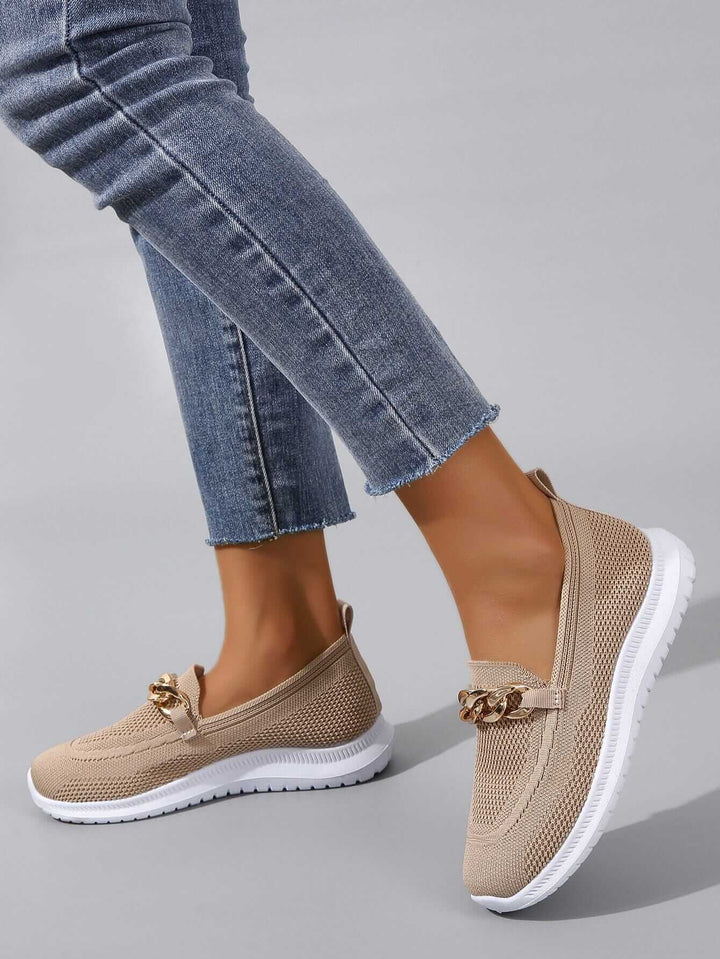 Women's Breathable Chunky Sneakers with Chain Detail