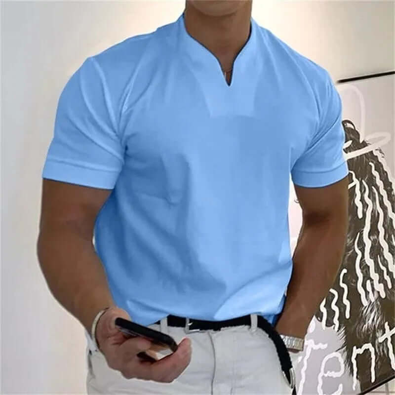 Men's Slim Fit Short Sleeve V-Neck T-Shirt
