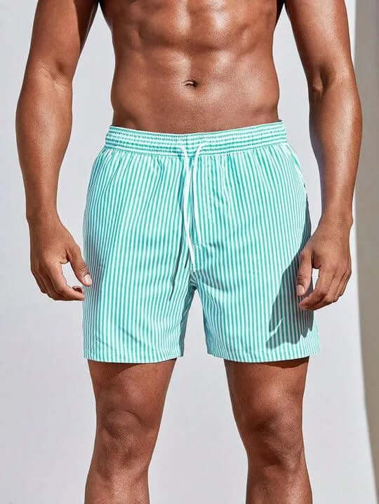 Men's Quick-Dry Swim Trunks with Elastic Waistband
