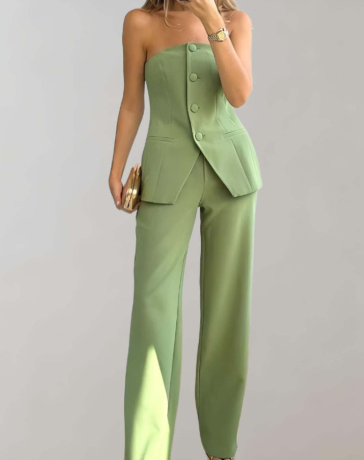 Women's Tweed Co-ord Set: Crop Top & Skirt