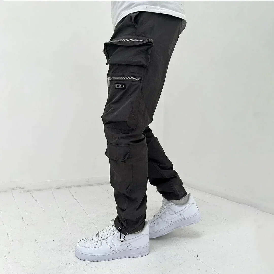 Men's Tapered Cargo Trousers: Multi-Pocket Utility Pants