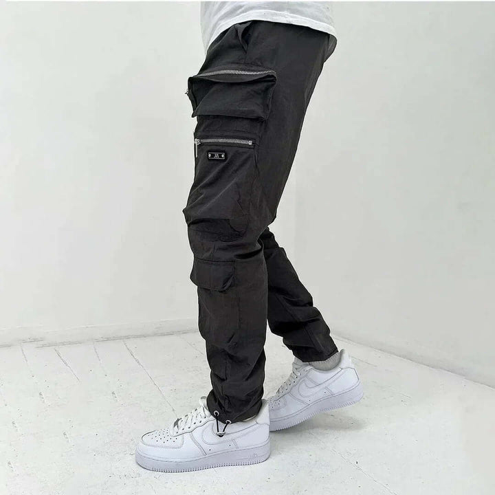 Men's Tapered Cargo Trousers: Multi-Pocket Utility Pants