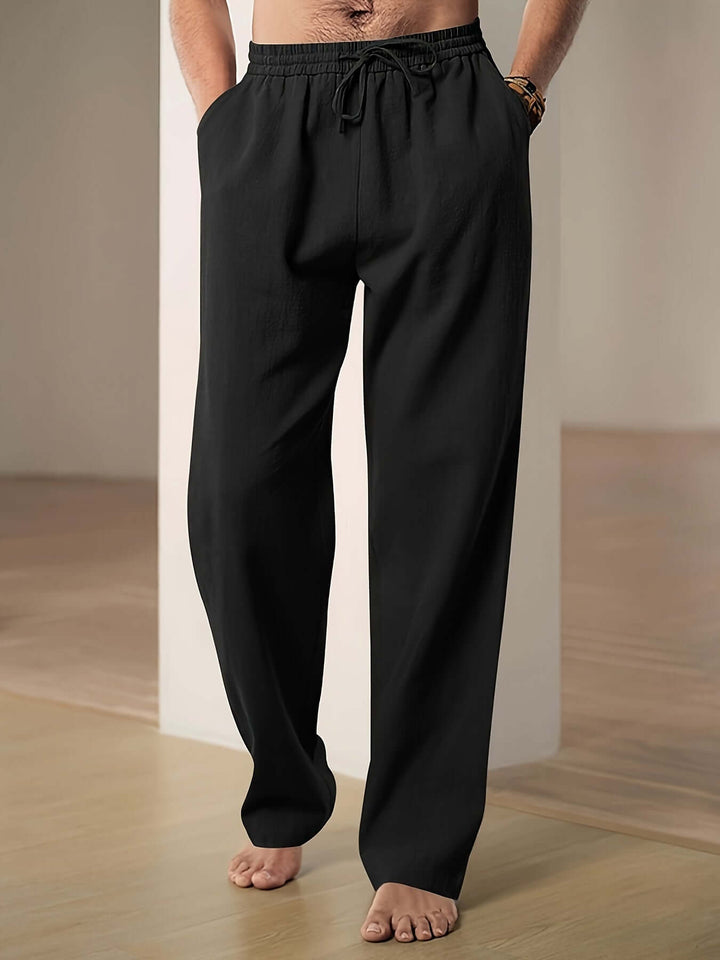 Men's Relaxed Fit Drawstring Linen Pants: Breathable Summer Trousers