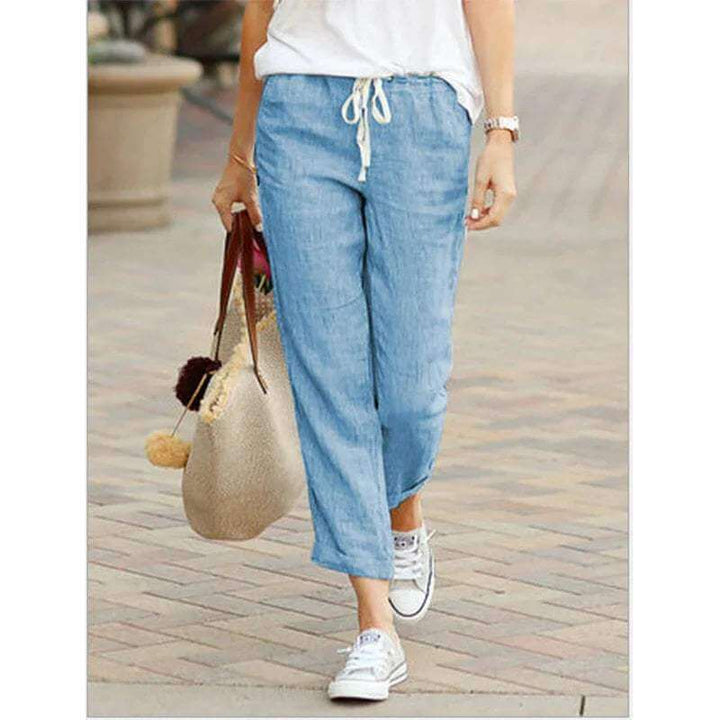 Women's Relaxed Fit Cropped Casual Trousers