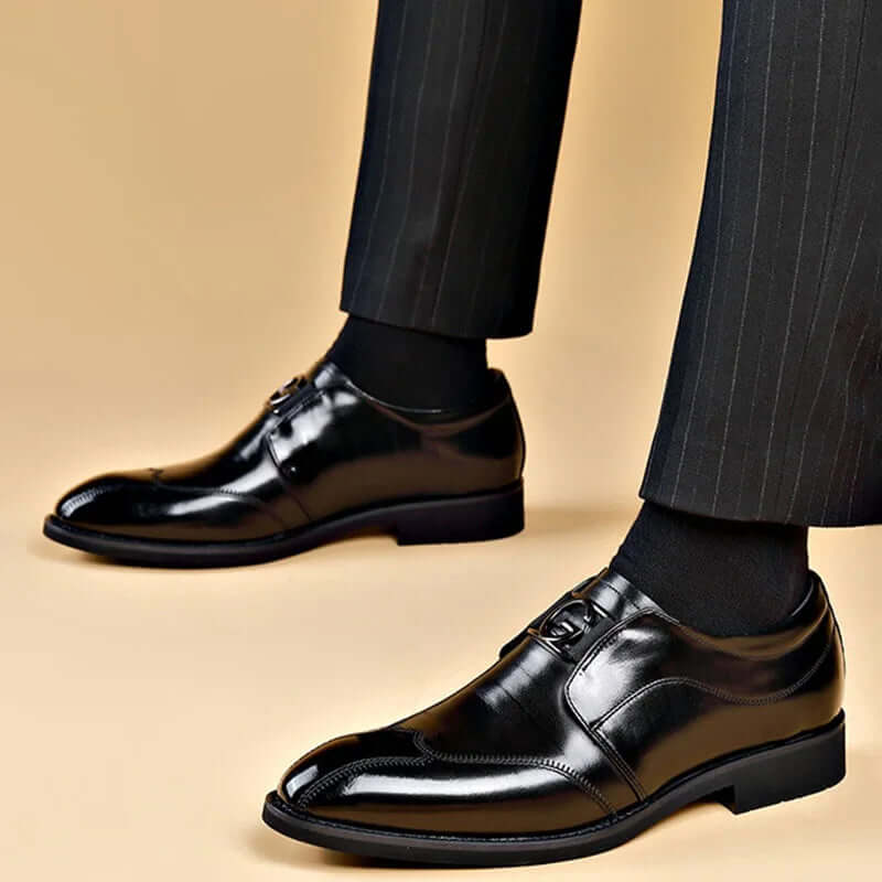 Men's Polished Leather Slip-On Dress Shoes