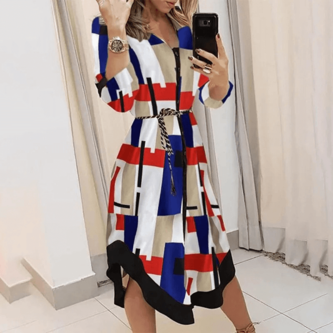 Women's Belted Wrap Midi Dress: Elegant & Versatile