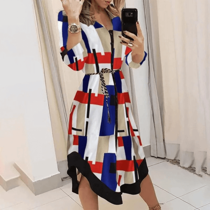 Women's Belted Wrap Midi Dress: Elegant & Versatile