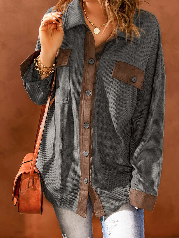 Women's Long Sleeve Waffle Knit Shirt