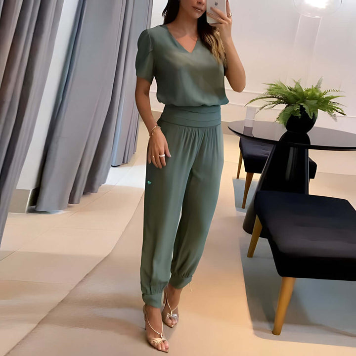 Women's 2-Piece Athletic Wear Set: Short Sleeve Street Style