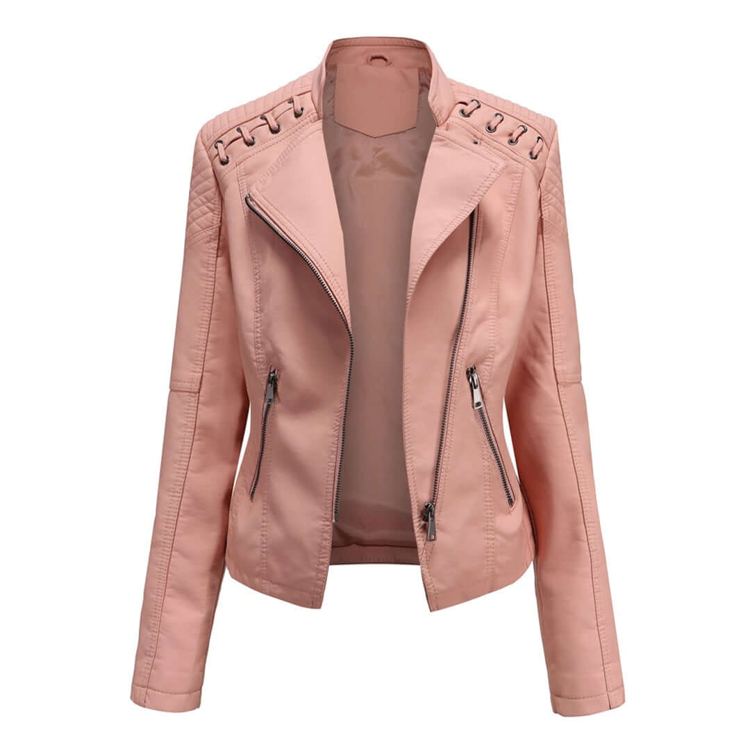 Women's PU Leather Motorcycle Jacket: Edgy Style & Comfort