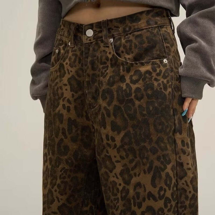 Women's Leopard Print Slim Fit Jeans