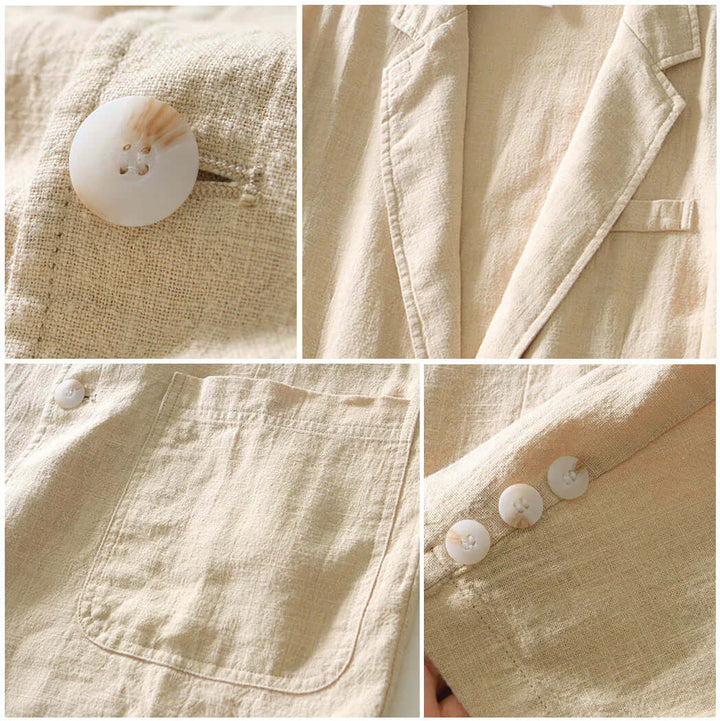Men's Casual Two-Button Cotton Blazer Jacket