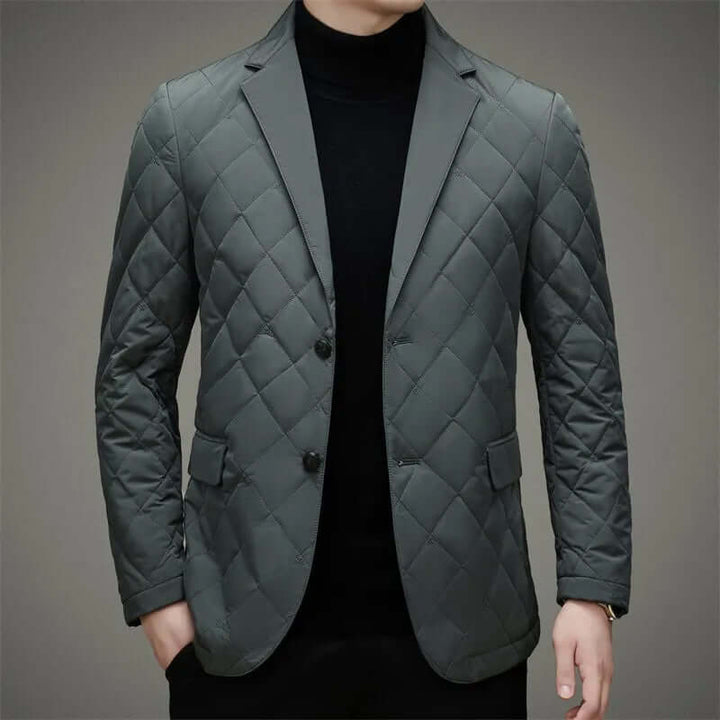 Men's Slim-Fit Diamond Quilted Blazer