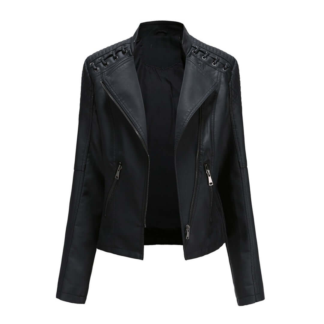 Women's PU Leather Motorcycle Jacket: Edgy Style & Comfort