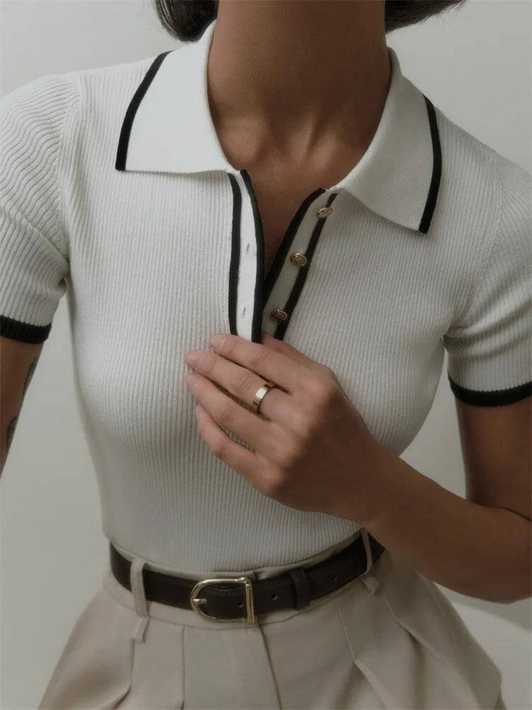 Knitted Short Sleeve Polo Shirt