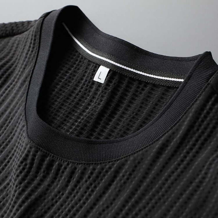 Men's Relaxed Fit Tracksuit Set: Textured Pleated Fabric