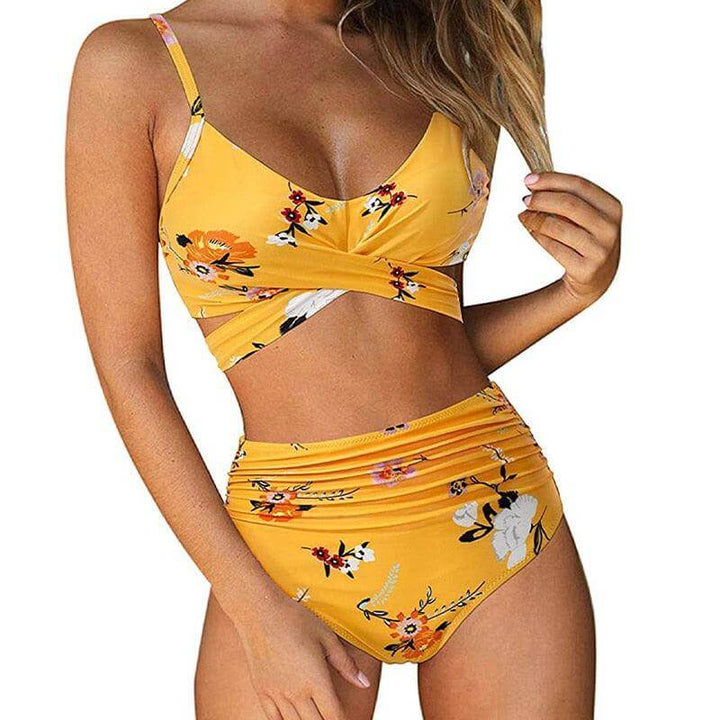 Women's High-Waisted Bikini Set: Elegant Swimwear