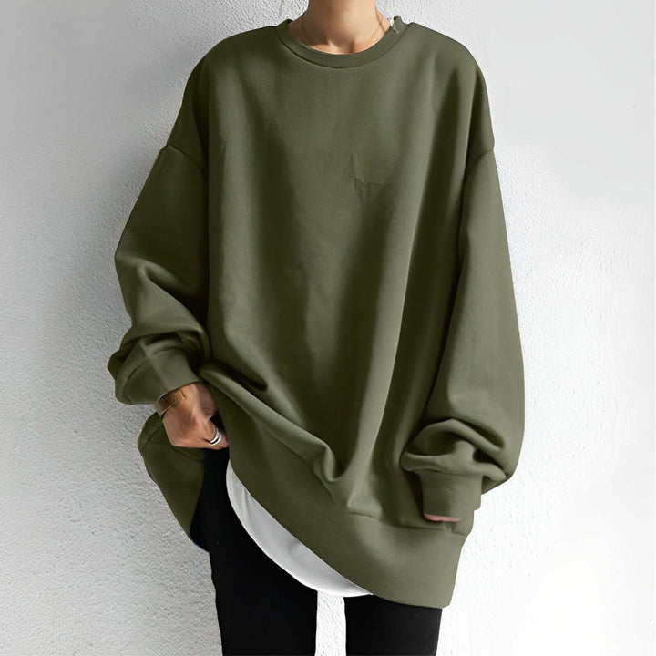 Women's Oversized Soft Cotton Pullover Sweatshirt