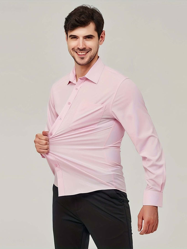 Men's Long-Sleeve Cotton Shirt: Modern Fit Dress Shirt