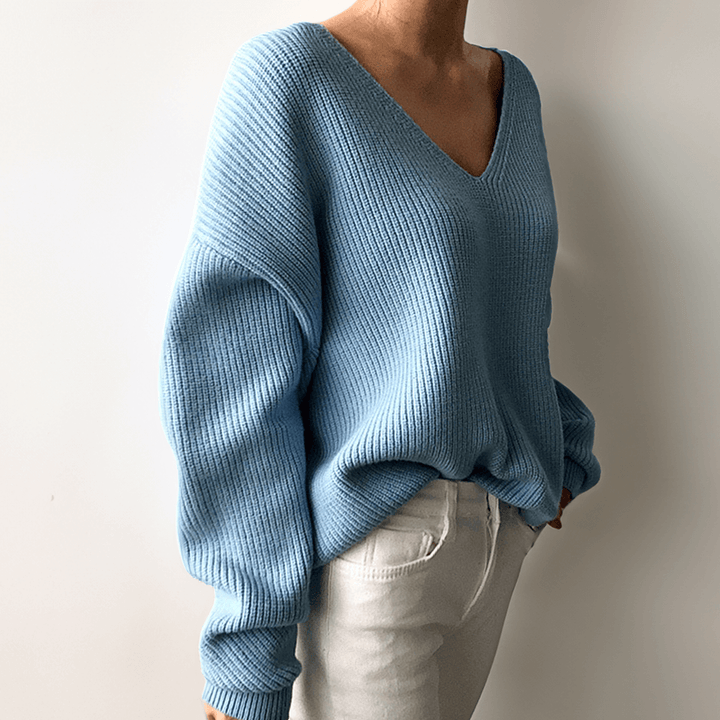 Women's V-Neck Relaxed Fit Sweater