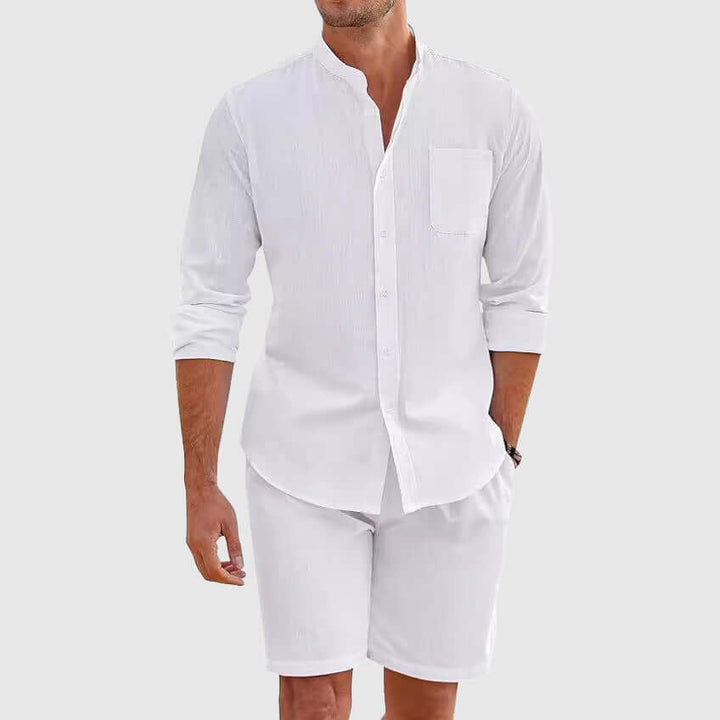 Men's Summer Cotton Shirt & Shorts Set