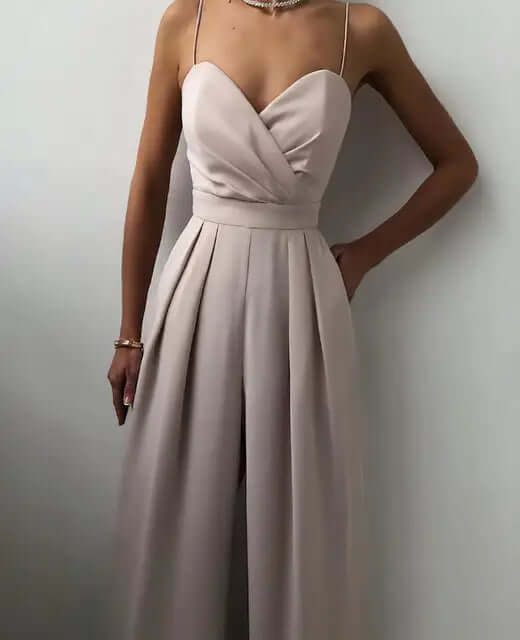 Women's Elegant Sleeveless Wide-Leg Jumpsuit