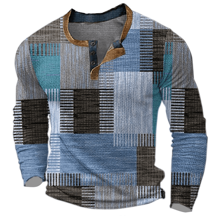 Men's Patchwork Design Shirt: Elegant & Versatile