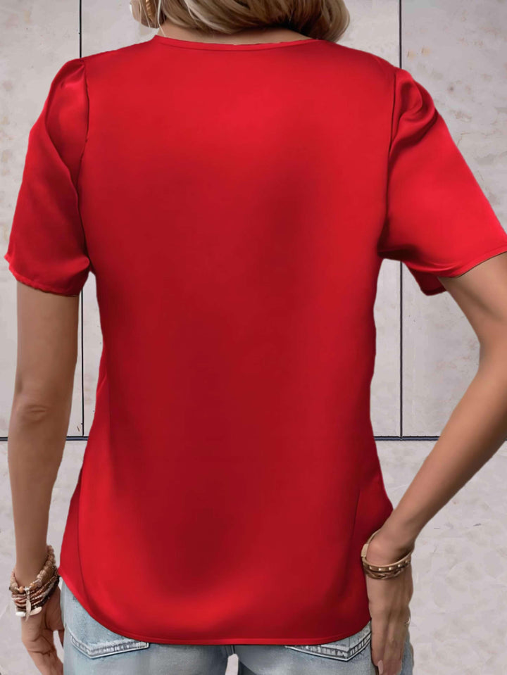 Women's Casual Overlap Patterned Top