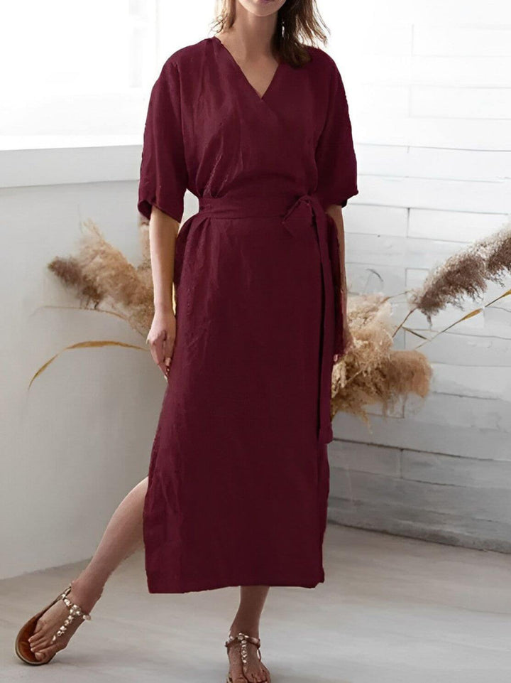 Versatile Wrap Dress with V-Neckline