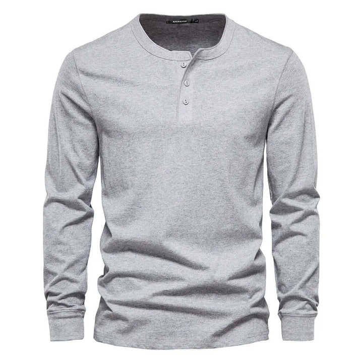 Men's Long Sleeve Collarless T-Shirt: Casual Comfort & Style