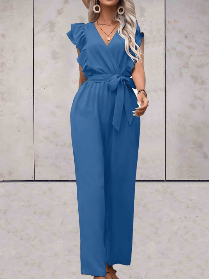 Women's Trendy V-Neck Ruffle Sleeve Jumpsuit