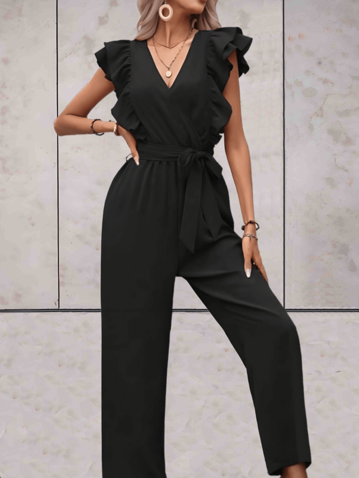 Women's Trendy V-Neck Ruffle Sleeve Jumpsuit