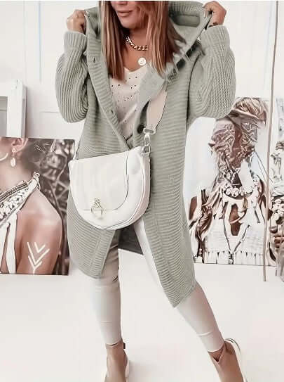 Women's Relaxed Hooded Long Sleeve Cardigan
