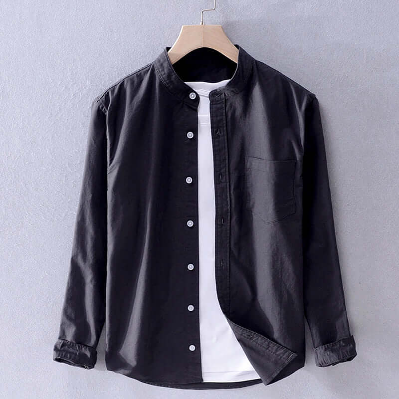 Men's Long Sleeve Button-Down Shirt: Slim Fit Casual & Formal Shirt