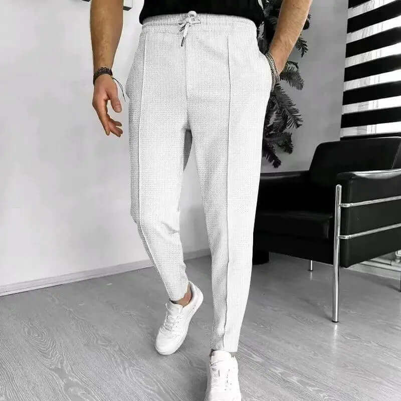 Men's Tailored Jogger Pants: Slim Fit, Textured Fabric