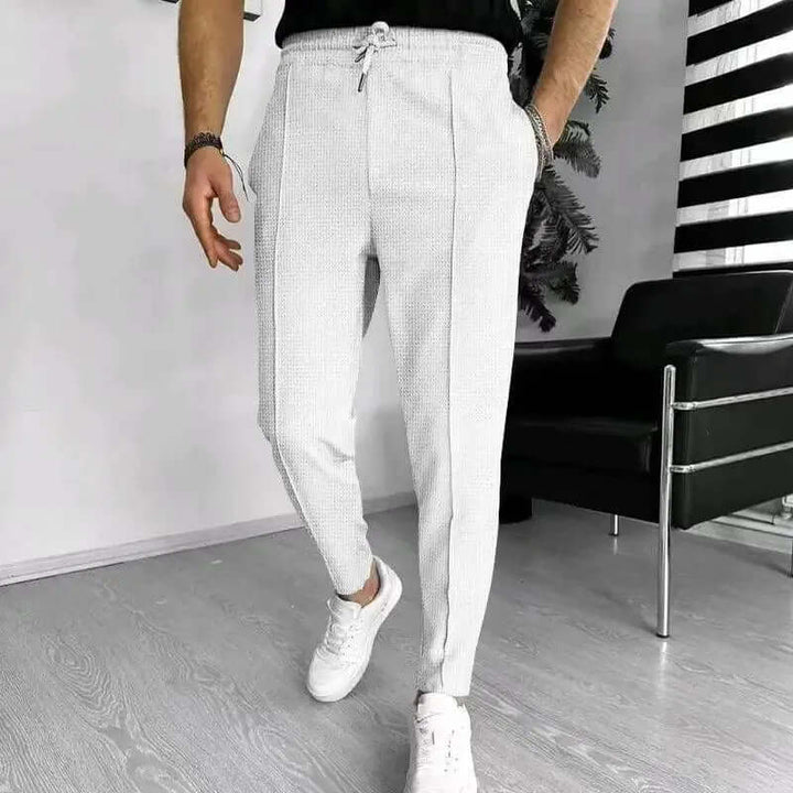 Men's Tailored Jogger Pants: Slim Fit, Textured Fabric