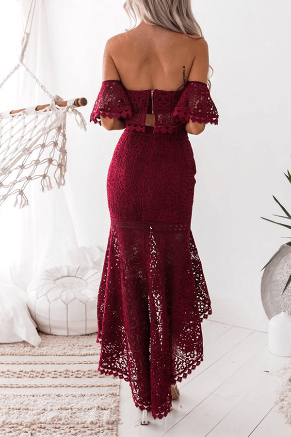 Women's Lace Tube Top & Pencil Skirt Set