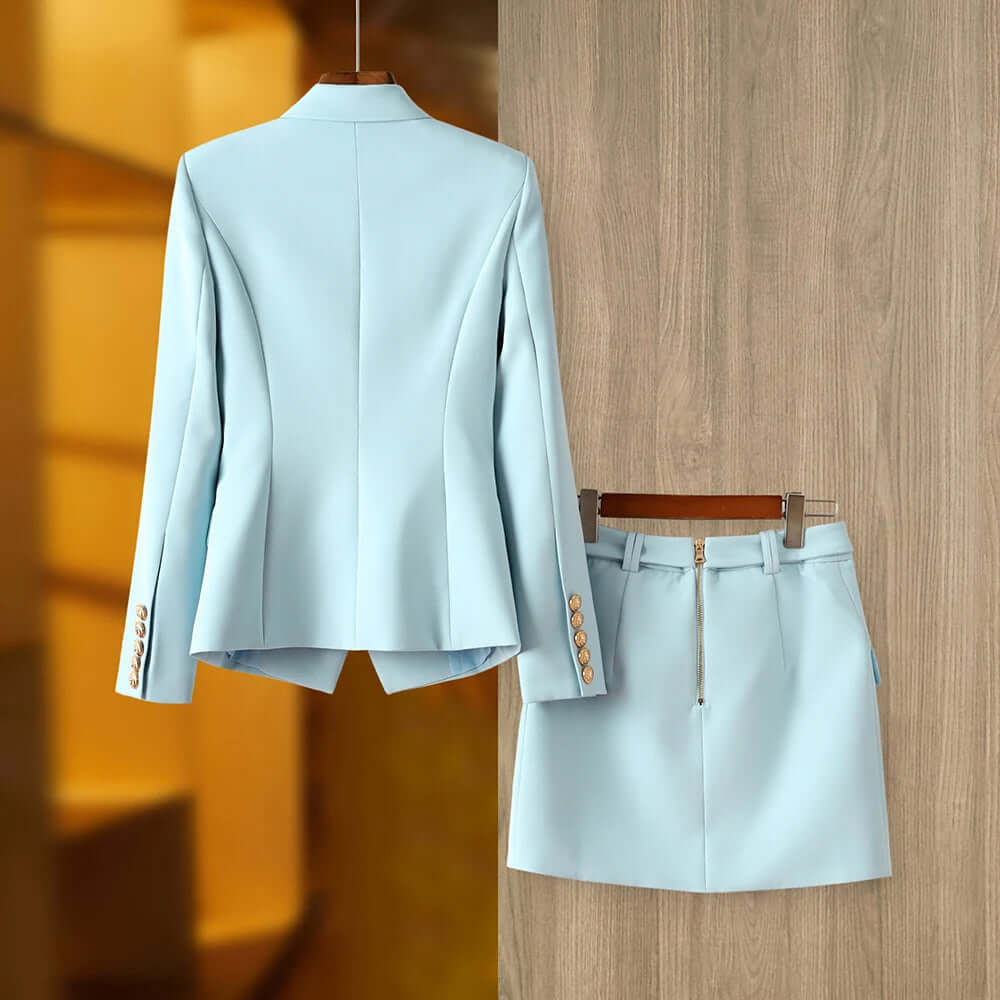 Women's Elegant Blazer Skirt Set: Chic & Sophisticated