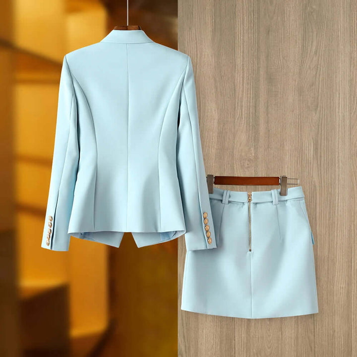Women's Elegant Blazer Skirt Set: Chic & Sophisticated