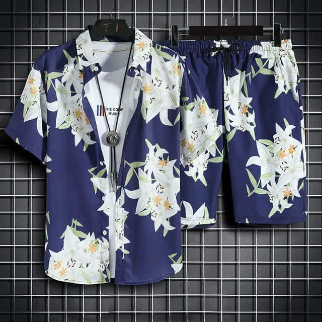 Men's Tropical Print Summer Coords Set